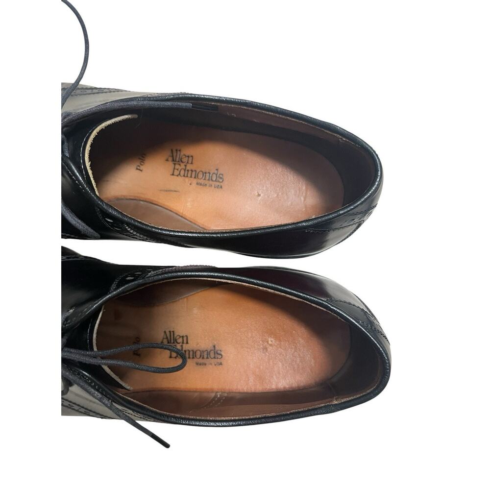 Allen Edmonds Polo Two Tone Burgundy 12 Black Saddle Mens Dress Shoe 8271 Formal - Picture 9 of 12